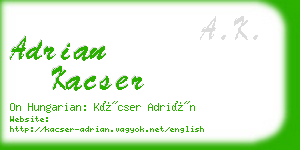 adrian kacser business card